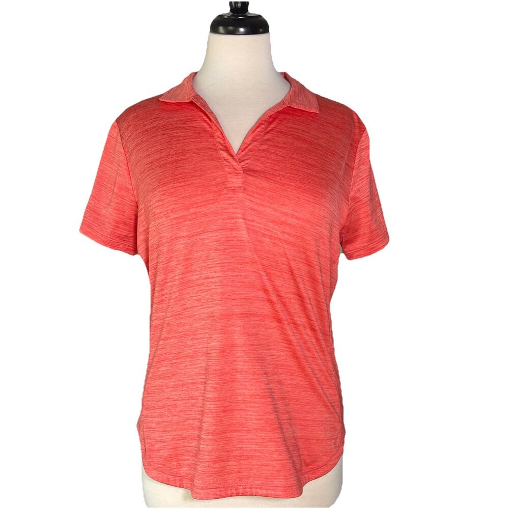 Tommy Bahama Polo Women’s SP Island Zone Orange Short Sleeve Stretch- EUC